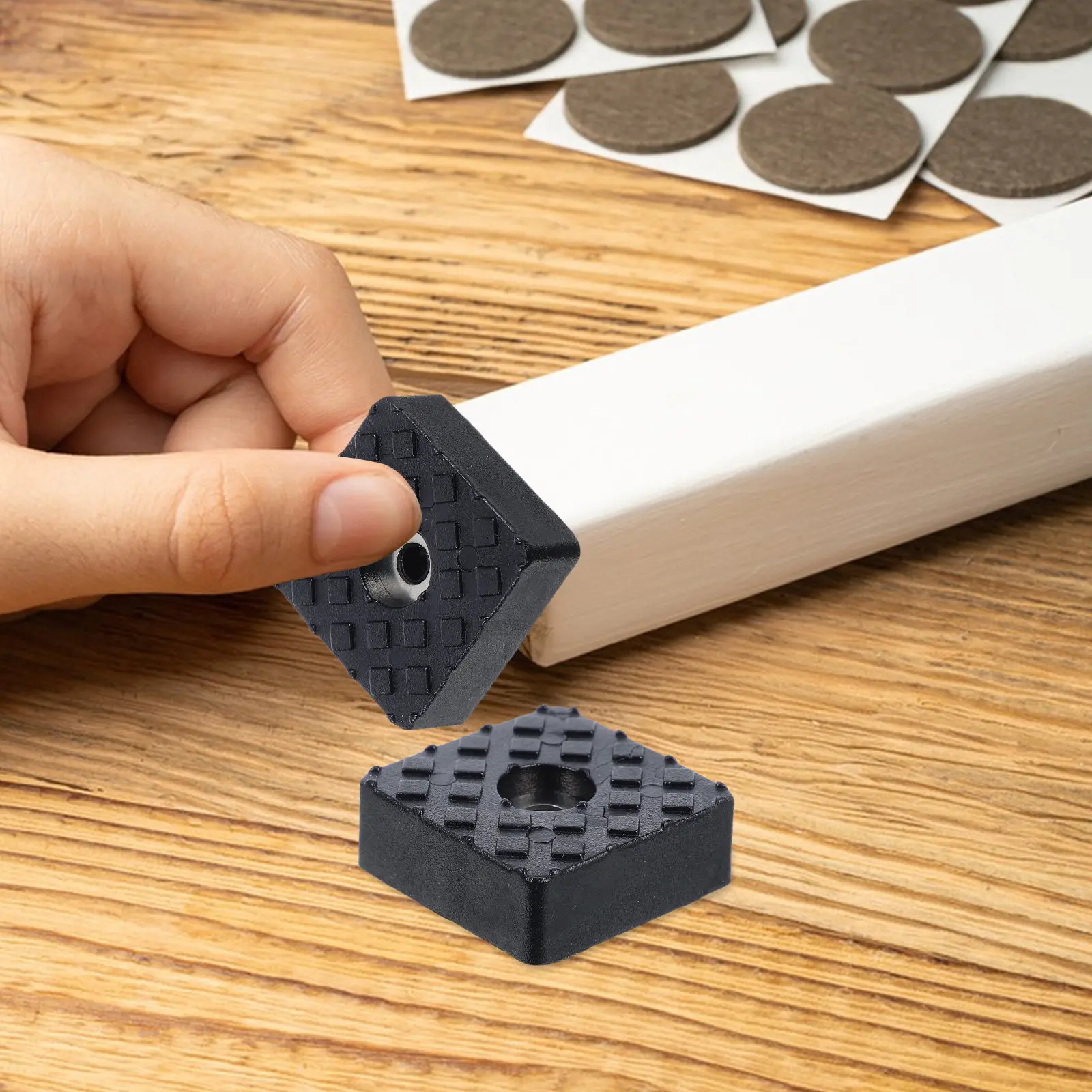 12Pcs Furniture Feet Pads High-Density Shockproof Rubber Non-Skid Floor Protectors for Chairs Sofas Tables Beds Noise Reduction