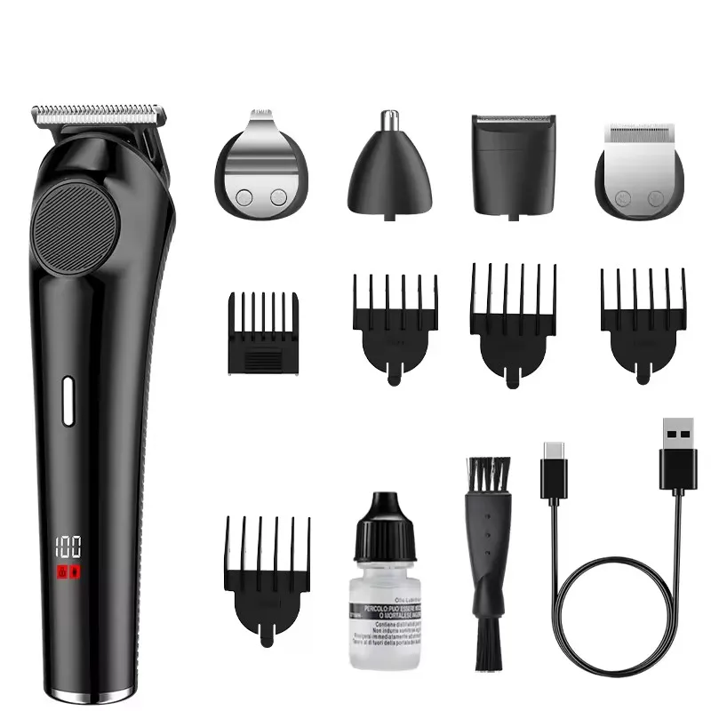 

Новый Мужской Многофункциональный Набор для Ухода: Профессиональная Электрическая Машинка для Стрижки Волос 5-в-1, Бритва, Триммер для Носа, Набор Триммеров