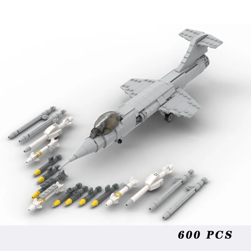 

Military Equipment F-104 Small Combat Aircraft 1:42 Scale MOC Building Block Assemble Model Display Toys Child Christmas Gifts