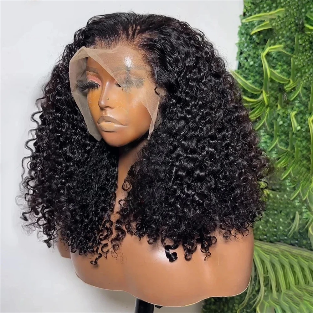 Bob 100% Human Hair Wigs Pre Plucked Deep Wave 13x4 Lace Front Wigs Human Hair Curly Transparent 4x4 Lace Closure Wigs Burmese Water Wave Human Hair for Women 250% Density