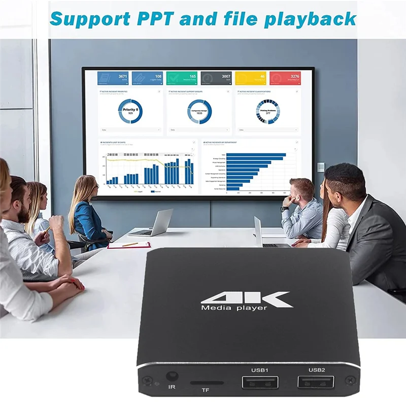 

Multimedia Player 4K H.265 Advertising Player Auto Loop Playback With TF/AV//USB Disk 1080P HD Media Player