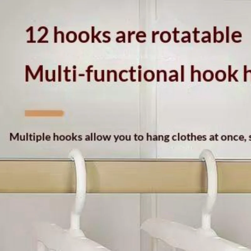 360° Rotating Hanger 2Pcs 12 Hooks Multifunctional Space Saving Closet Organizer for Scarf Bags Clothes Storage