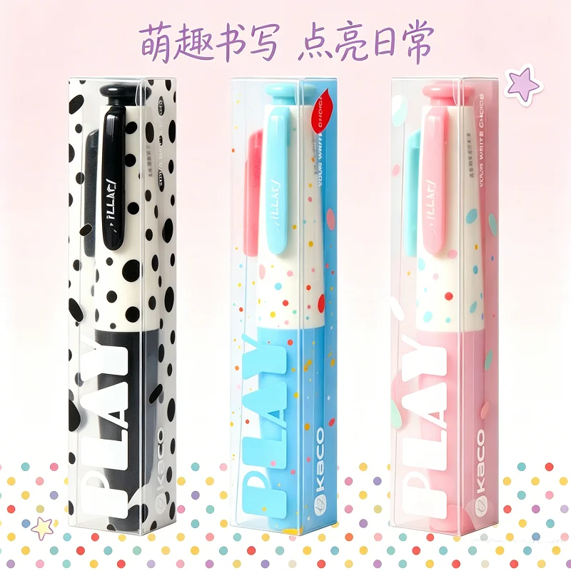 

KACO Cute Chubby Ballpoint Pen,0.5mm Quick Drying Ink Double Bead Pen Tip Mini Pocket Gel Pen Office Student Writing Stationery