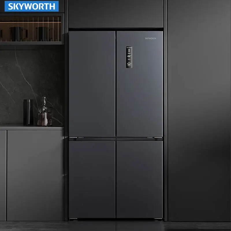 Skyworth-refrigerador comercial de cuatro puertas para el hogar, congelador inferior, almacén OEM, fábrica