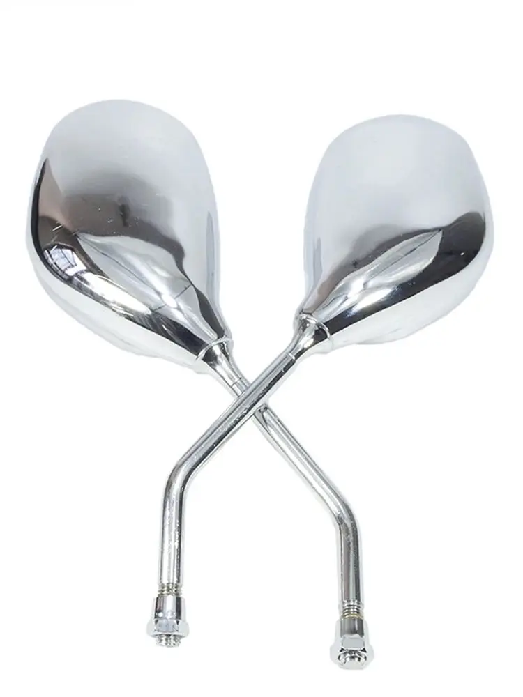 Chromed 10mm Motorcycle Side Mirrors for Yamaha Honda Suzuki Kymco KTM Piaggio Right Turn Thread Modified Rear View Back Mirrors