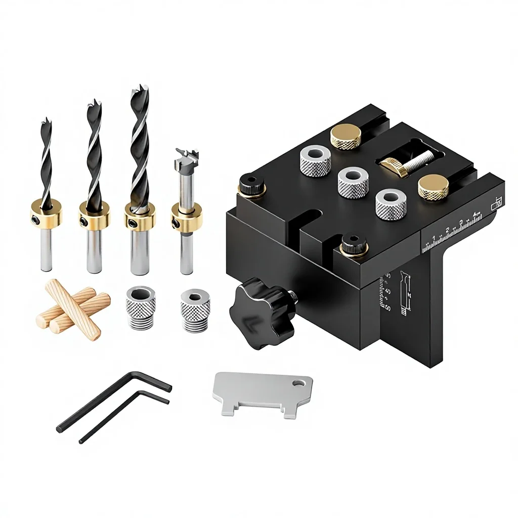 Woodworking Three-in-one Locator and Wood Tenon Drilling Tool for Furniture Hole-Positioning Model MG0-001-0017A