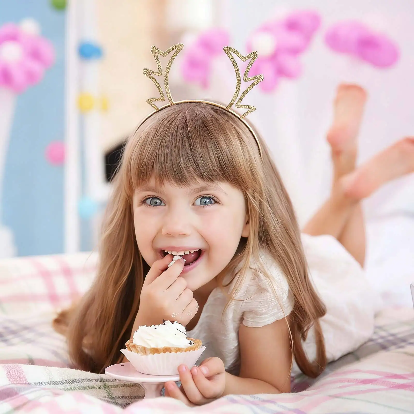 

Reindeer Antlers Hairband Rhinestone Crystal Festive Christmas Party Hair Accessories Photo Props Headband