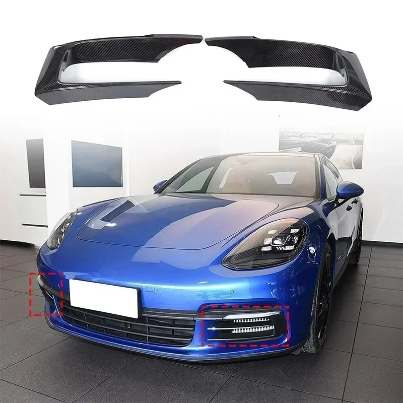 

For Porsche Panamera 971 Real Dry Carbon Fiber 2017-2020 Exterior Front Fog Light Lamp Cover Trim Modification Accessories