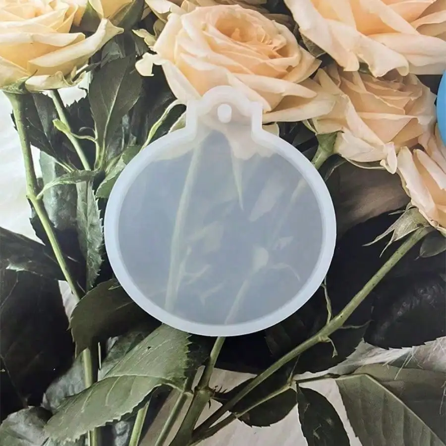 Christmas Resin Molds Silicone, Christmas Ornaments Round Shape Pendant Molds for Epoxy Resin, Epoxy Casting Molds DIY Crafts - Detail 1