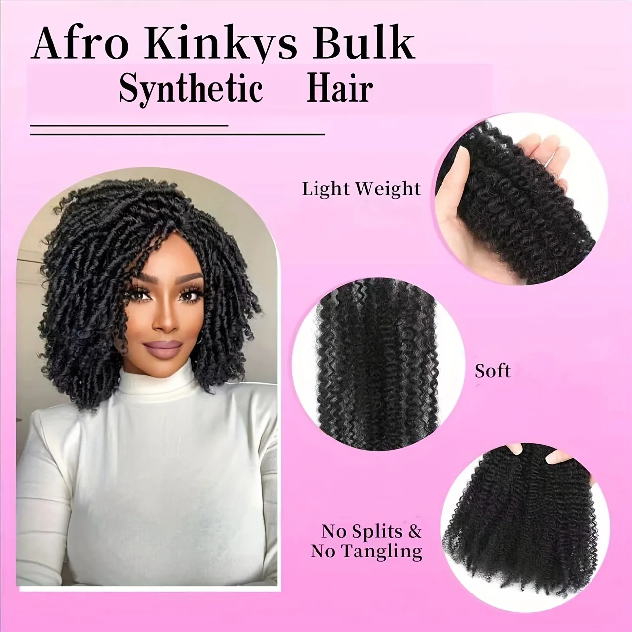 Afro kinkys cabelo sintético em massa para extensões dreadlock loc reparação trança torção apertado afro kinky cabelo sintético para loc