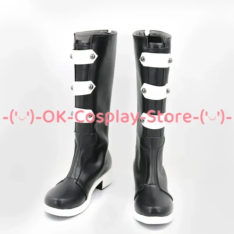 [Personalizowane] Buty do cosplayu Game Nu: Carnival Rei, rekwizyt do anime roleplay, na Halloween, karnawał, imprezę, skórzane botki z PU