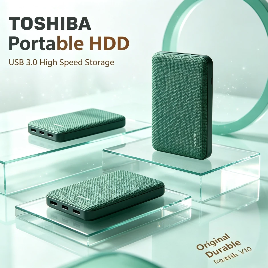 Brand+Original ToshibaV10 Green Portable External Hard Drive USB3.0 MobileHDDStorage Disk for Laptop Desktop PC File Data Backup
