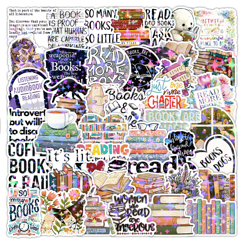 51Pcs Book Lover Reading Stickers for Journal & Laptop Decor Giajar Sticker Store