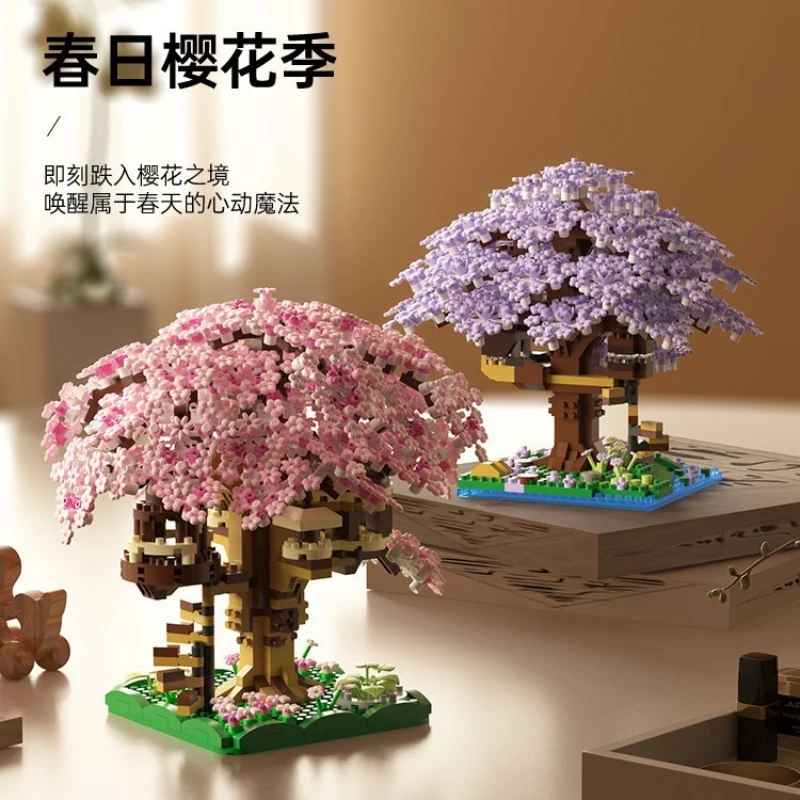 

Sakura Tree House Assembly Toy Blocks Children's Plaything Display Piece Educational Building Set for Children
