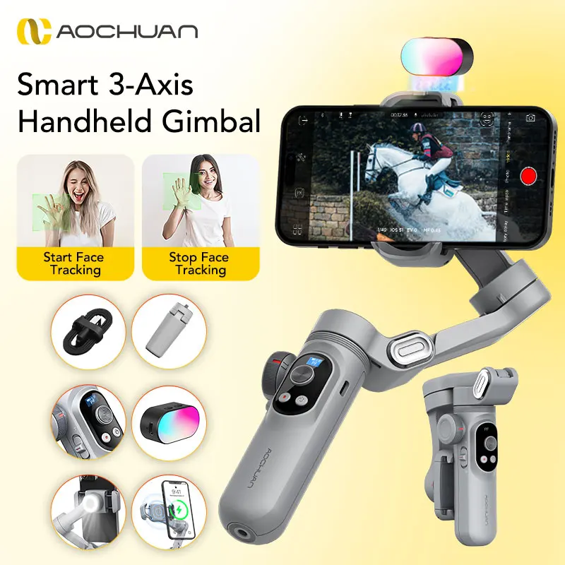 AOCHUAN Smart Xpro SmartPhone Gimbal Stabilizer Professional 3-axis stabilizer For iPhone and android Smartphone Handheld Gimbal