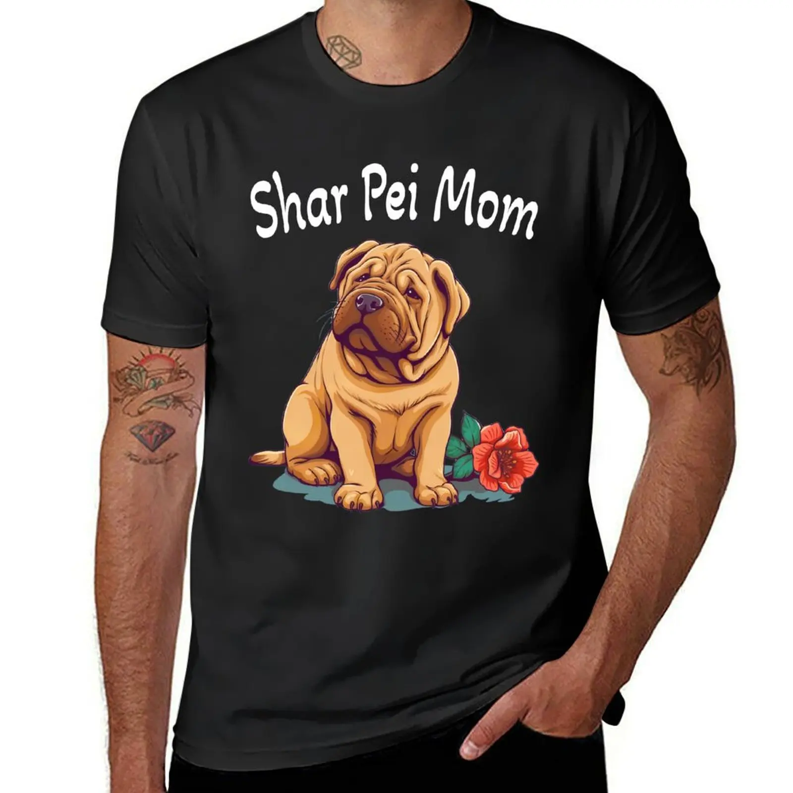 

Cute Shar Pei Puppy Dog - Shar Pei Mom T-Shirt Luxury man blue lock funny meme t-shirts mens cotton t shirts