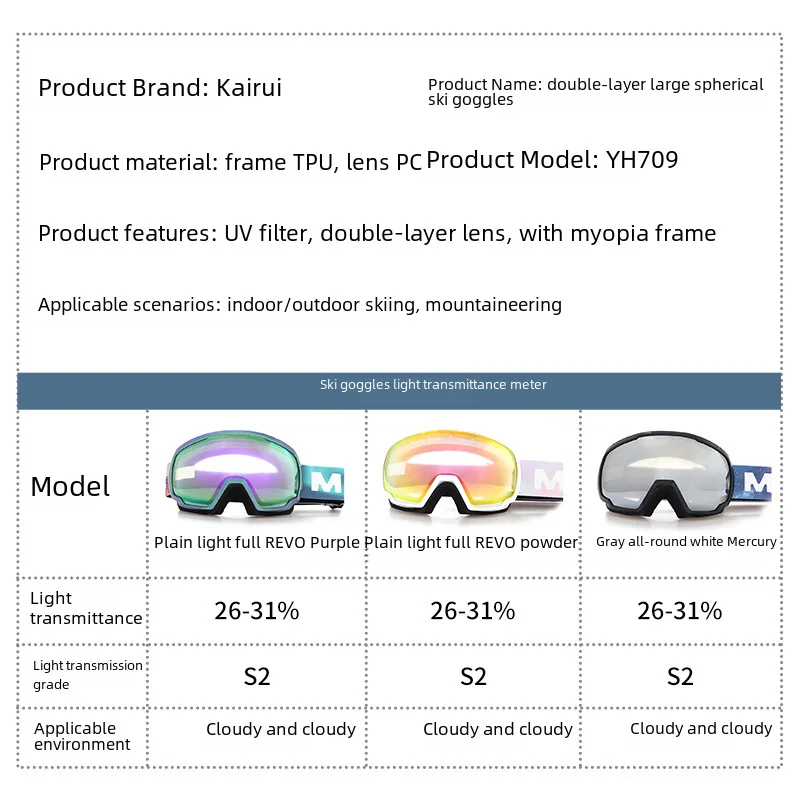 -Border Spherical Ski Goggles Double-Layer Anti-Fog Adult Ski Goggles Guangzhou Equipment Snow Goggles Sports Outdoor Goggl