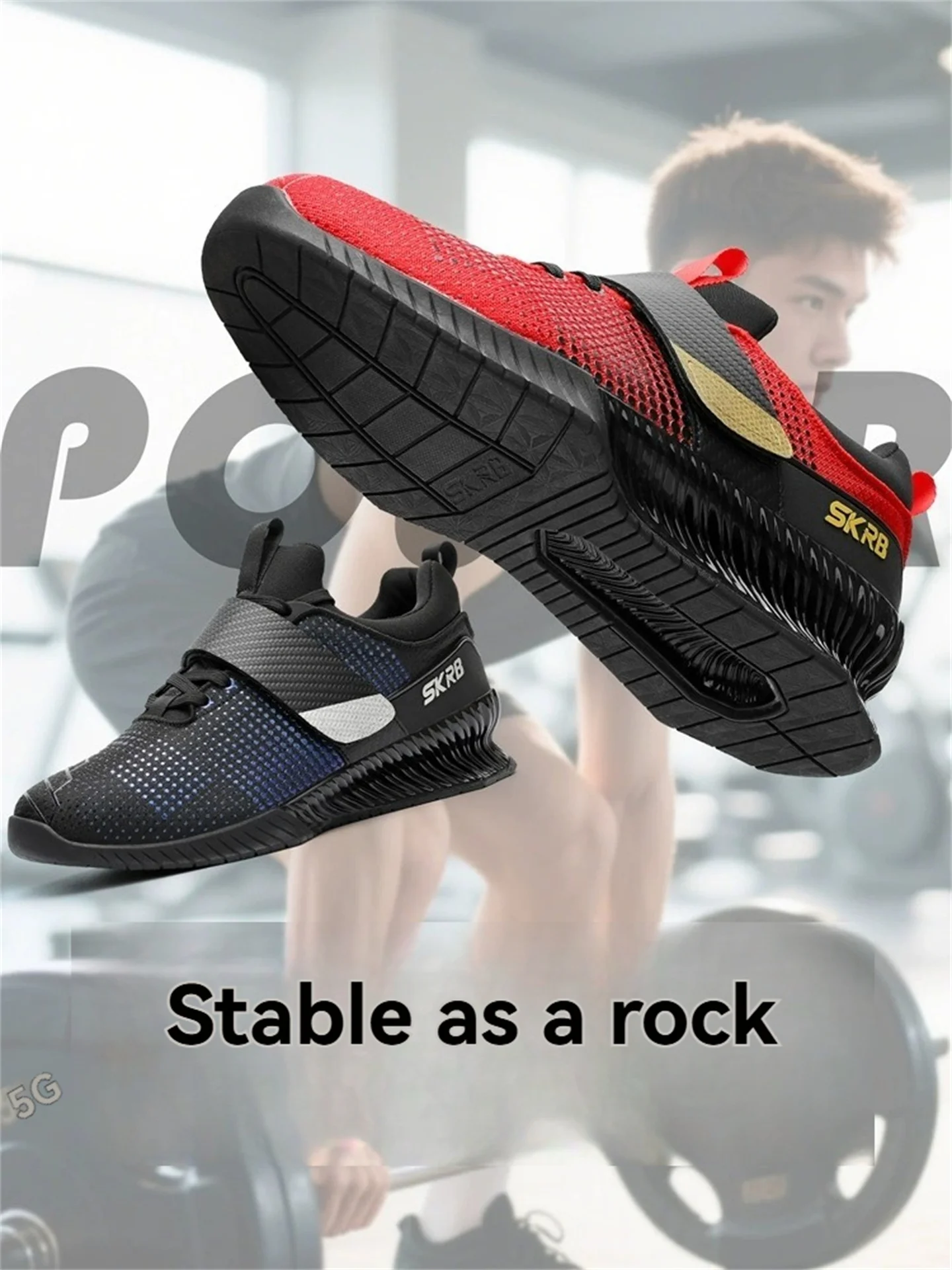 Weightlifting Shoes For Men & Women - Strong Stable Support, Ideal for Squats/Deadlifts/Barbell/Powerlifting, Gym Training