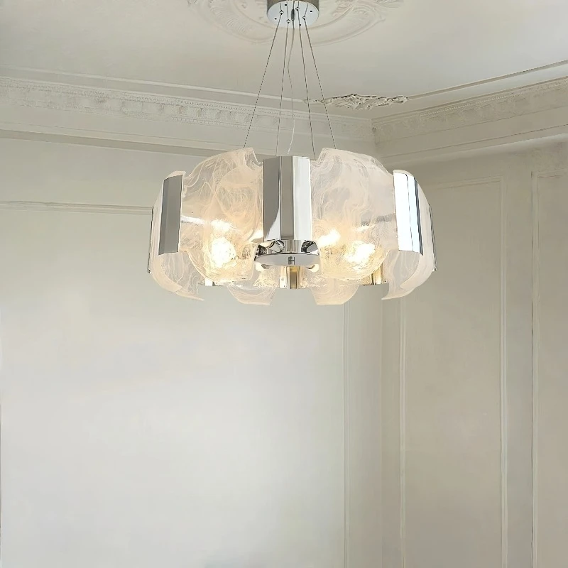 Italian Designer Pendant Light Cloud and Mist Glass LED Ceiling Chandelier Living Room Bedroom Luxurious Decoration Hanging Lamp