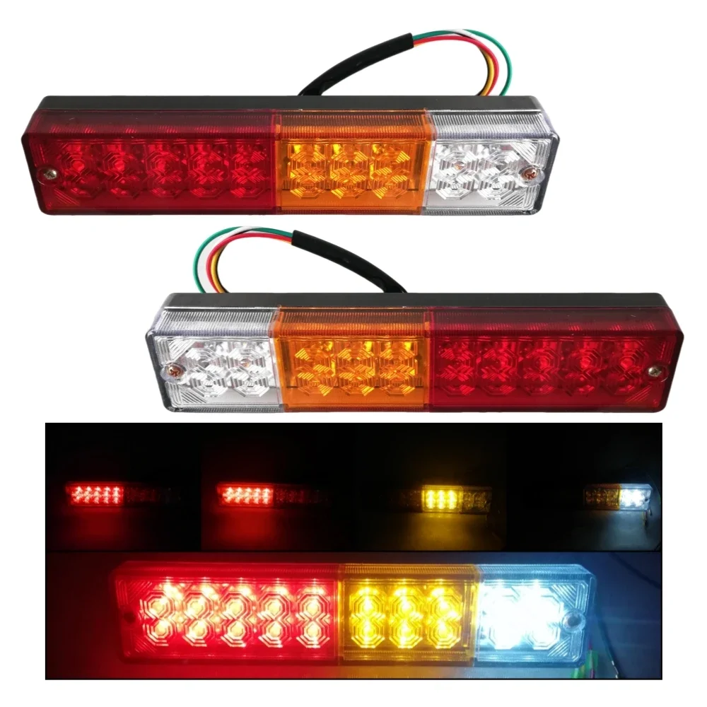 2Pcs Rear Lights For Loader 12V 24V LED Forklift Truck Tail Lights Cargo Car Tractor Trailer Taillights