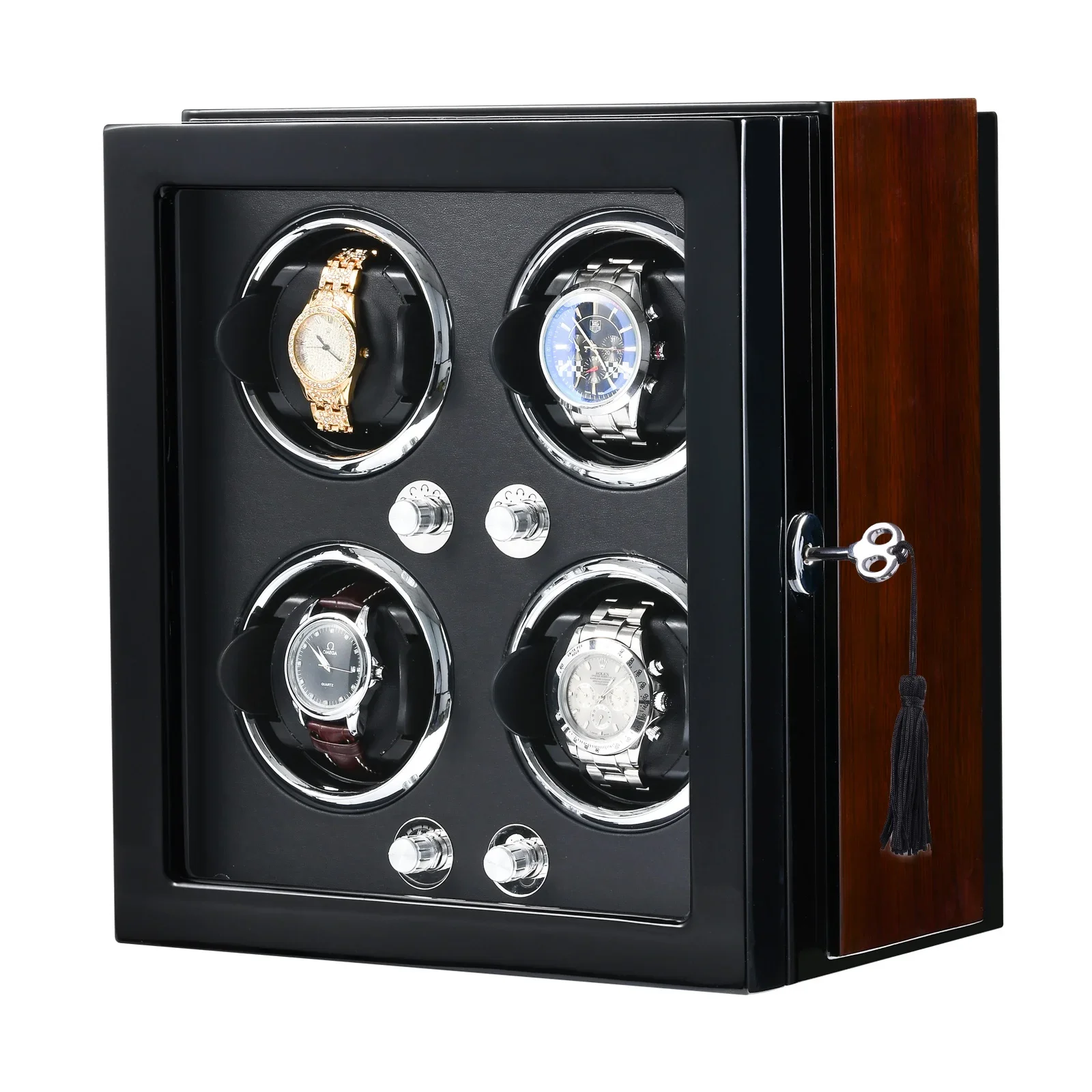 High Quality Mabuchi Motor Watch Winder Box Luxury Smart Remote Control 4 Slots Fingerprint Automatic Watch Winder