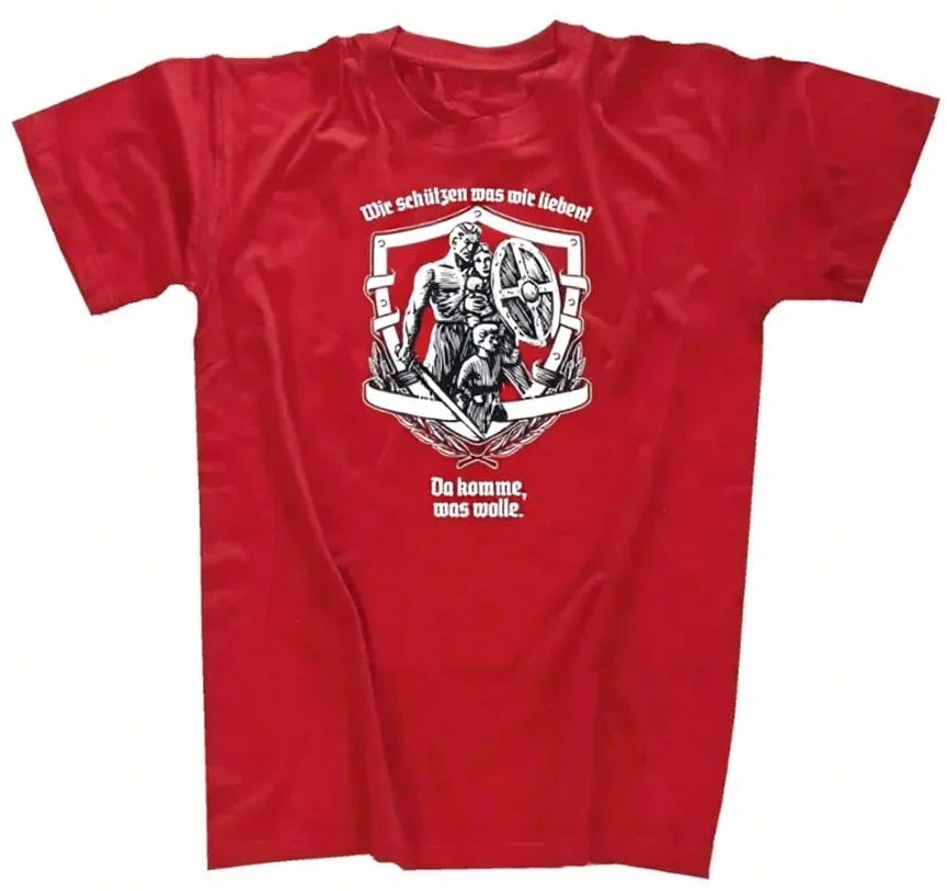 نحن نحمي ما نحبه. ألمانيا الولاء الشرف الأسرة تي شيرت 100% القطن س الرقبة الصيف قصيرة الأكمام عادية قميص رجالي