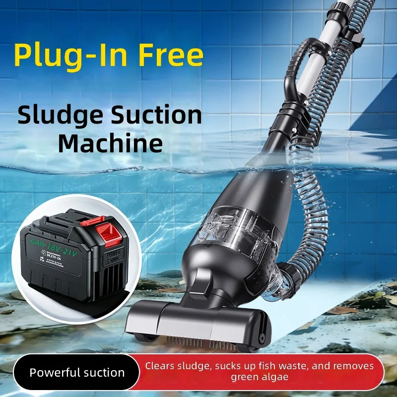 Lithium Battery Pool Cleaner, Bottom Cleaning Tool for Fish Ponds and Swimming Pools, Suction Filter, Garden Pond Vacuum