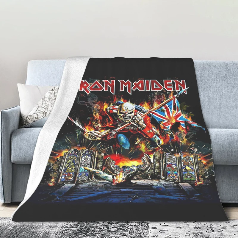 Bed Blanket Sofa Winter Heavy Metal Band D-Irons D-Maidens Warm Fleece Custom Fluffy Soft Blankets for Winter Microfiber Bedding