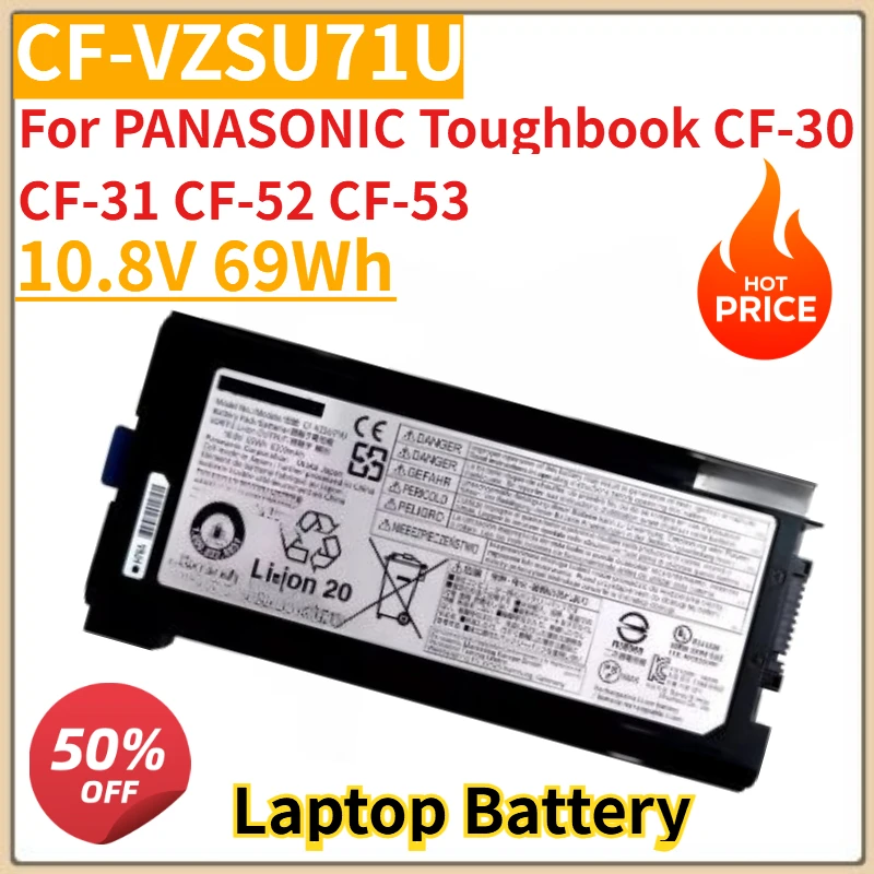

New 10.8V 69Wh Laptop Battery CF-VZSU46 CF-VZSU71U for PANASONIC Toughbook CF-30 CF-31 CF-52 CF-53