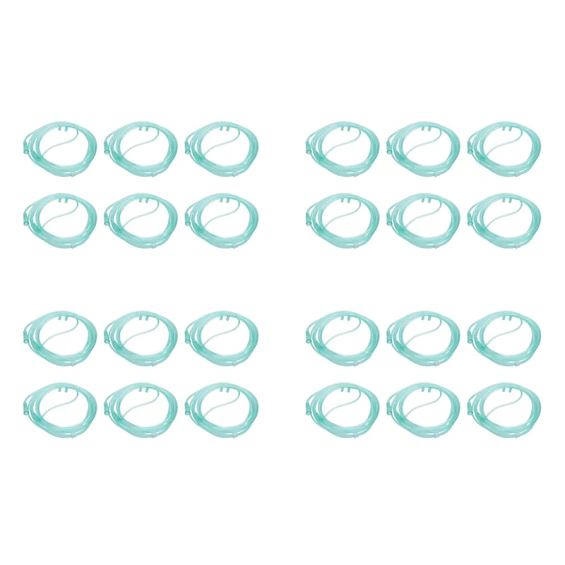 X18A-24Pcs Oxygen Cannulas 2 Meters Nasal Cannula Soft Nasal Oxygen Tubing O2 Cannula For Adults