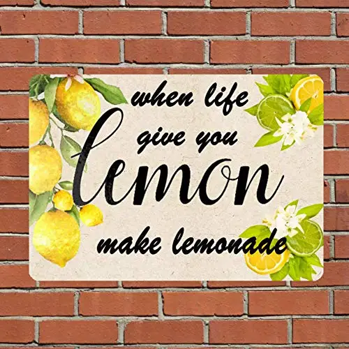 New Vintage Retro Metal Tin Sign When Life Give You Lemon Make Lemonade Home Bar Club Kitchen Restaurant Wall Art Decor Plaque S