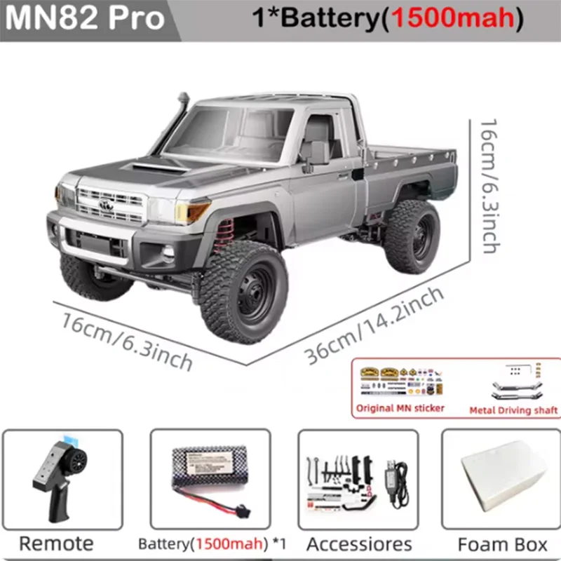 Mn82 Pro Veículo Light Set, 01:12 Retro RC carro com luzes LED, Simulação em grande escala, 4WD Pickup, nova atualização, Em estoque, 4D