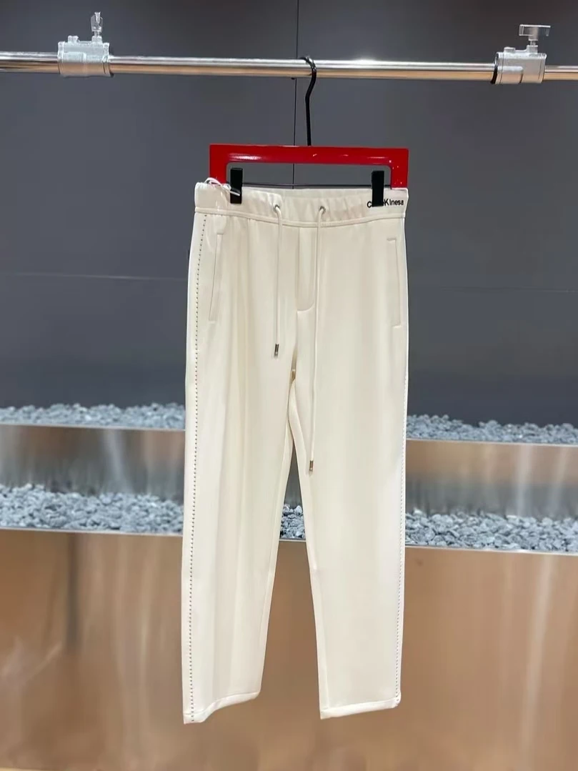 

Высококачественные повседневные брюки для мужчин: новая модель, весна-осень, модные, стильные, деловые, прямые, с карманами, с эффектом потертости, на резинке