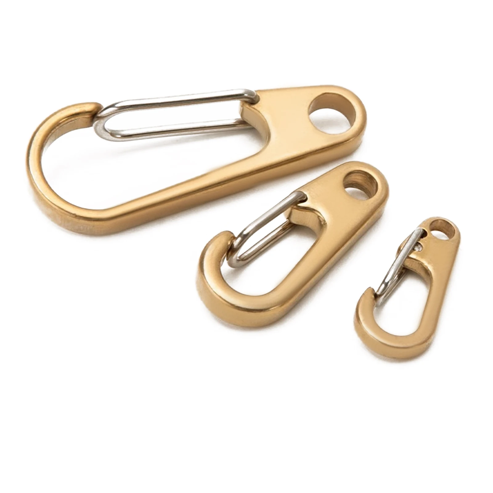 Solid Brass D-ring Hook 26/33/50mm Carabiners Clip Keychain Spring Buckle Snap Clamps Indoor/Outdoor EDC Camping Hiking Backpack