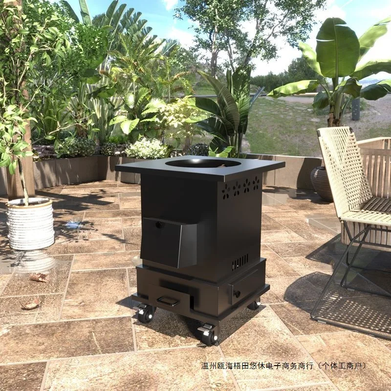 

Wood stove with oven burning wood rural home smokeless thickening outdoor gasifier heating furnace with oven is easy to move