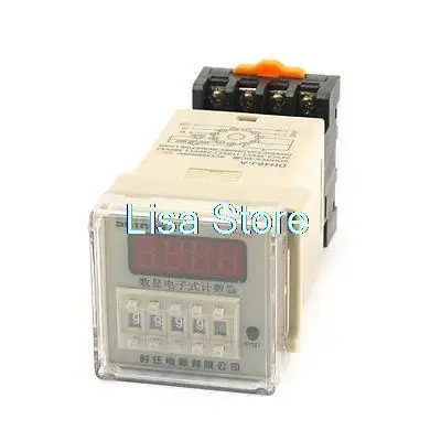 

DH48J-A DC 12V 30cps Digital Counter Relay 1-9999 (x1 x10 x100) 11 Pin 2NO 2NC