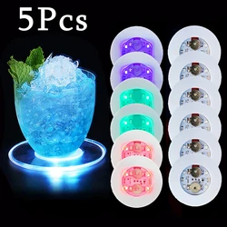 LED 발광 컵 받침 다채로운 3 가지 모드 병 스티커 조명, 칵테일 음료, 홈 웨딩 파티, 크리스마스 테이블 장식, 5 개, 1 개
