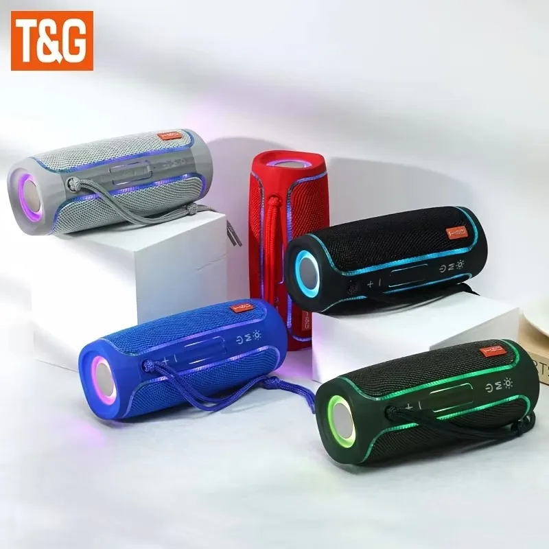 

TG-288 1800mAh LED Portable True Wireless Stereo Subwoofer Bluetooth Speaker With Strap IPX6 Waterproof For Hi Sound Quality MP3