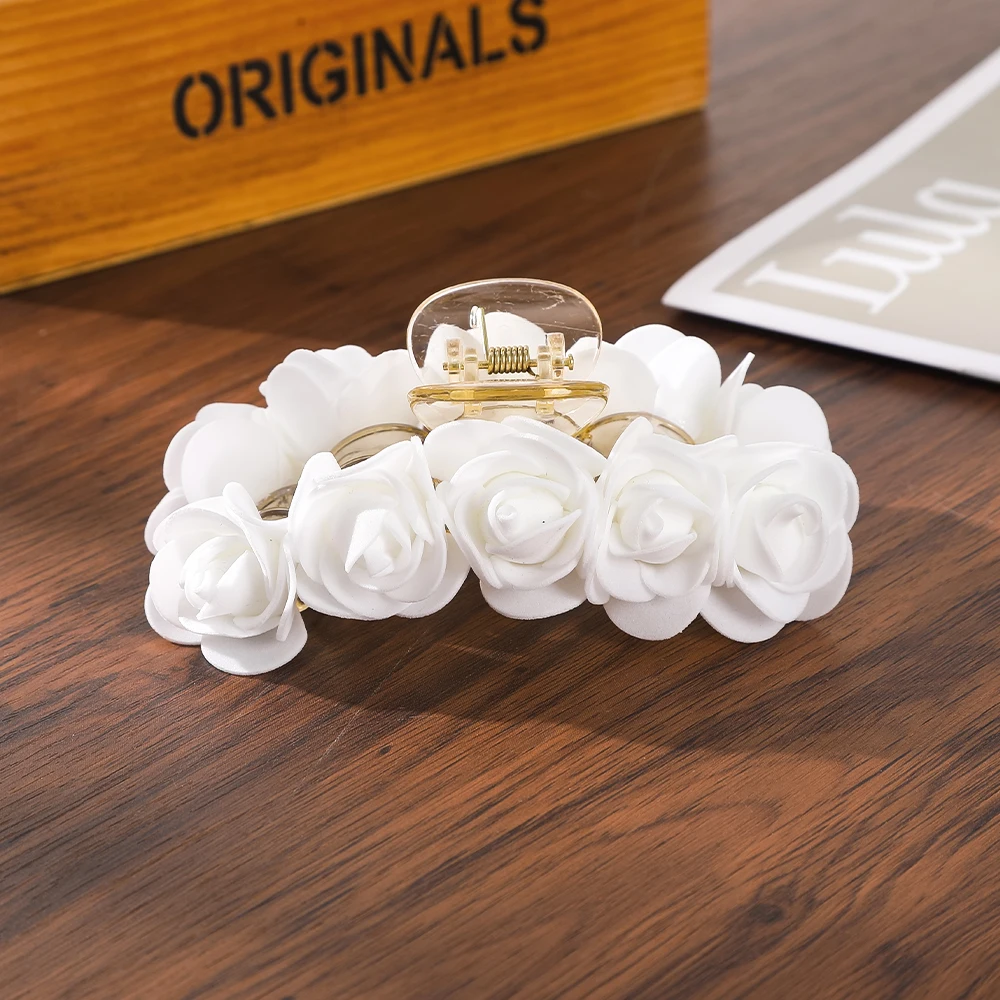 Romantic Bubble Flower Hairpin Handmade Fashion Hair Claw Crab For Women Korean Large Hair Clip Photo Ponytail Hair Accessories