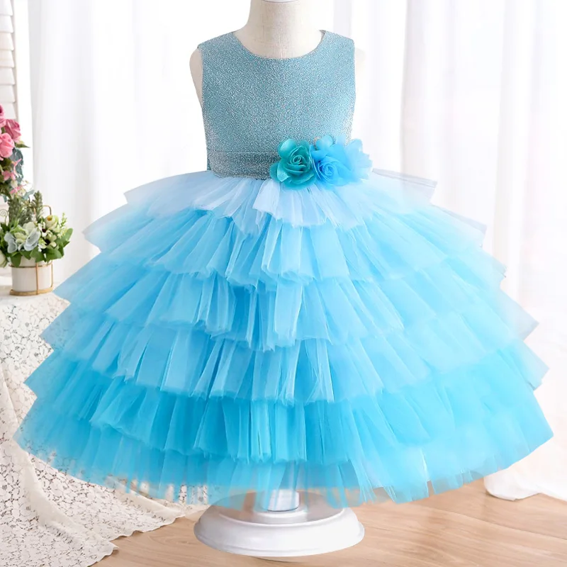 New3-12Yrs Princess Kids Dress for Girls Party Easter Carnival Costume Kids Wedding Dovetail Dress Girl Baby For Elegant Mermaid