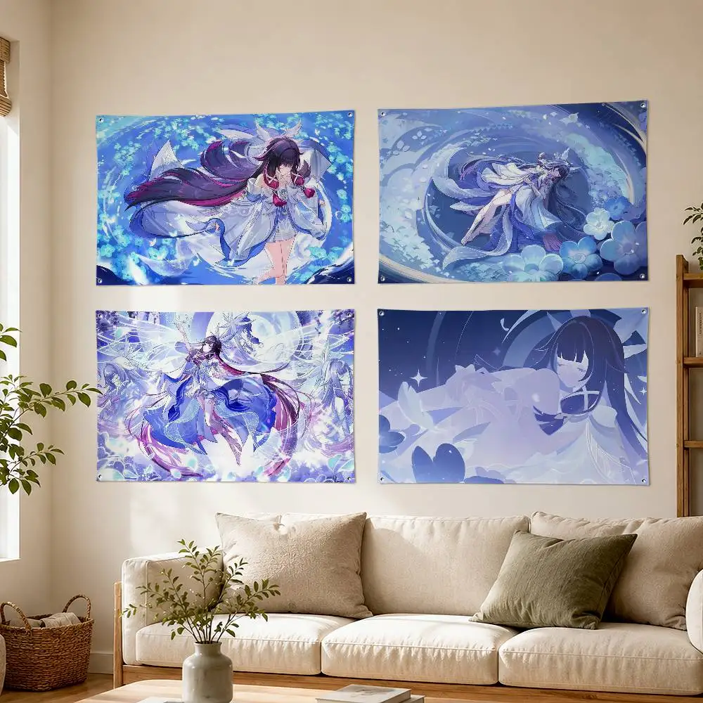 

Genshin C-Columbina Decorative Hanging Flag, Art Background Banner for Bedroom Household Outdoor Decor