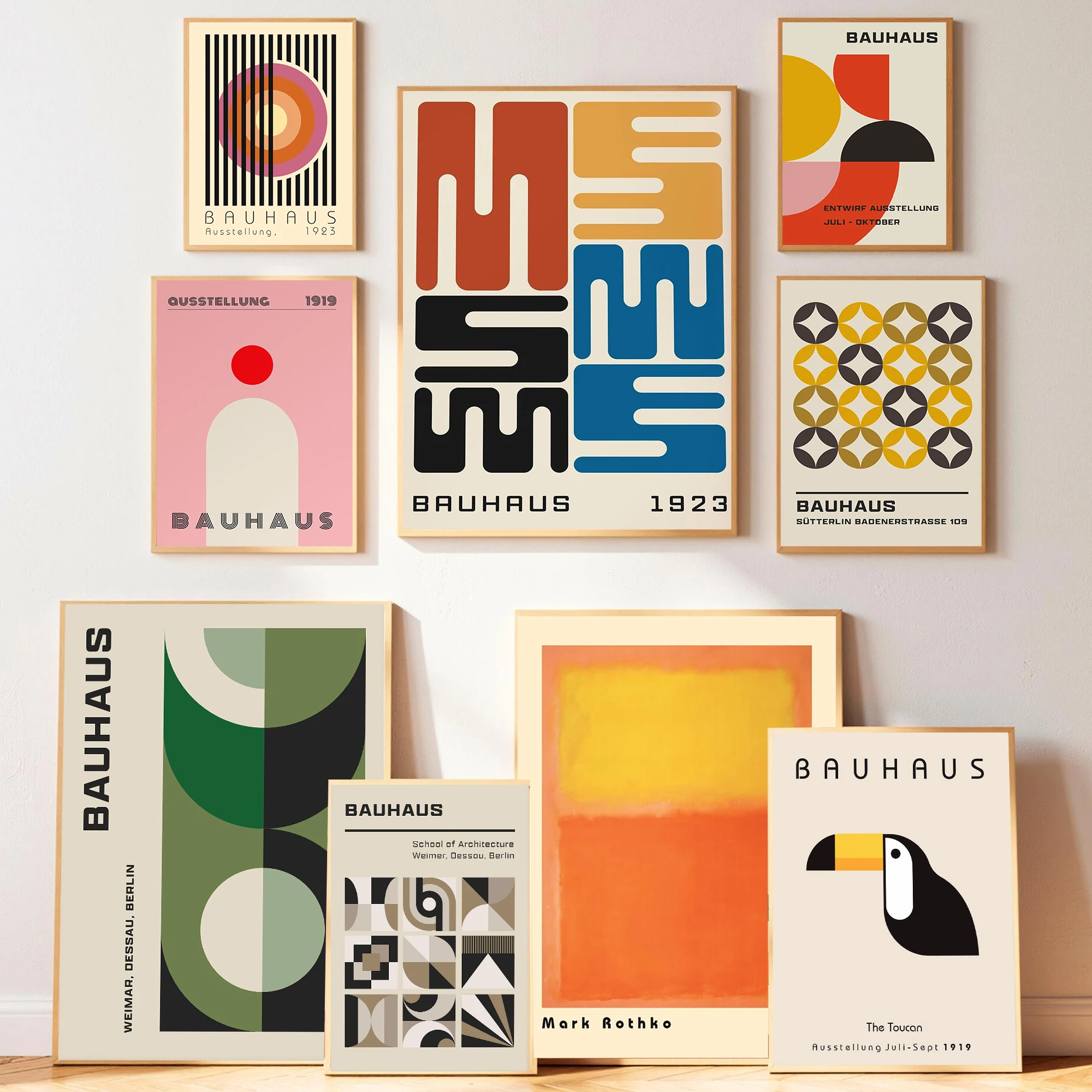 Minimalist Bauhaus Boho Geometry Toucan Tropical Jungle Bird Poster Pop Art Prints Canvas Painting Wall Picture Home Room Decor