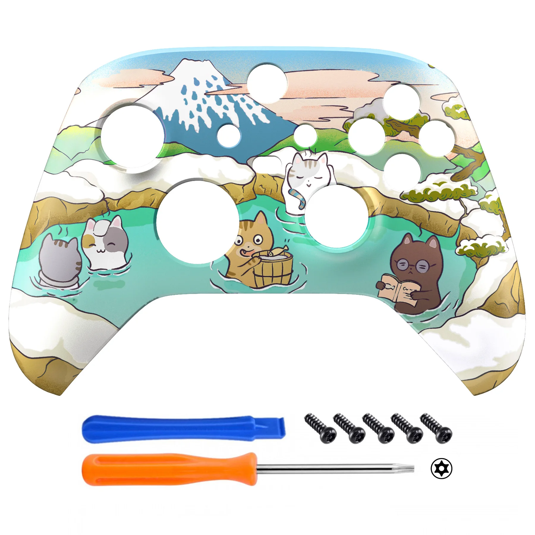 eXtremeRate Custom Pattern Part Faceplate, Soft Touch Grip Front Housing Shell Case for Xbox Series X/S (Xbox Core) Controller