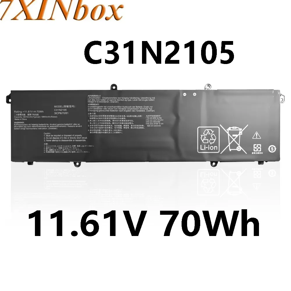 

7XINbox C31N2105 11,61 V 70Wh Аккумулятор для ноутбука ASUS 15 K3502ZA K3402Z K3502Z S4600/S5600F C31N2105 -1 Series