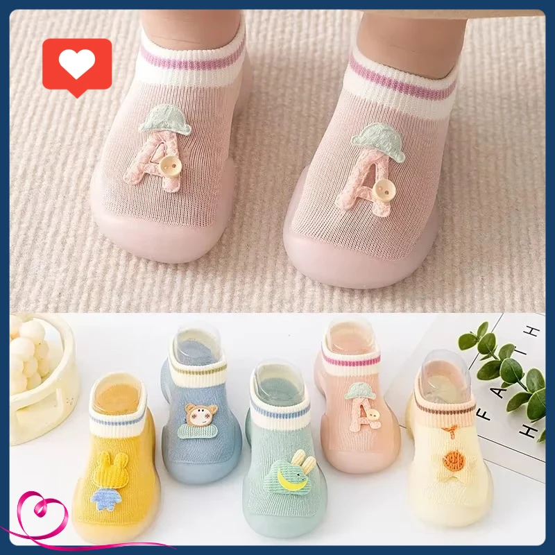 

2025 Baby Toddler Shoes Infant Soft Sole Indoor Children's Shoes Cartoon Socks and Shoes Newborn summer Baby Girl Shoes