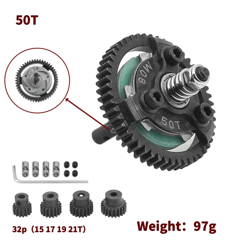 

Steel M0.8 50T 52T 54T 60T Spur Gear for Trxs Slash Bandit Rustler Stampede 2WD RC Car Upgrade Parts