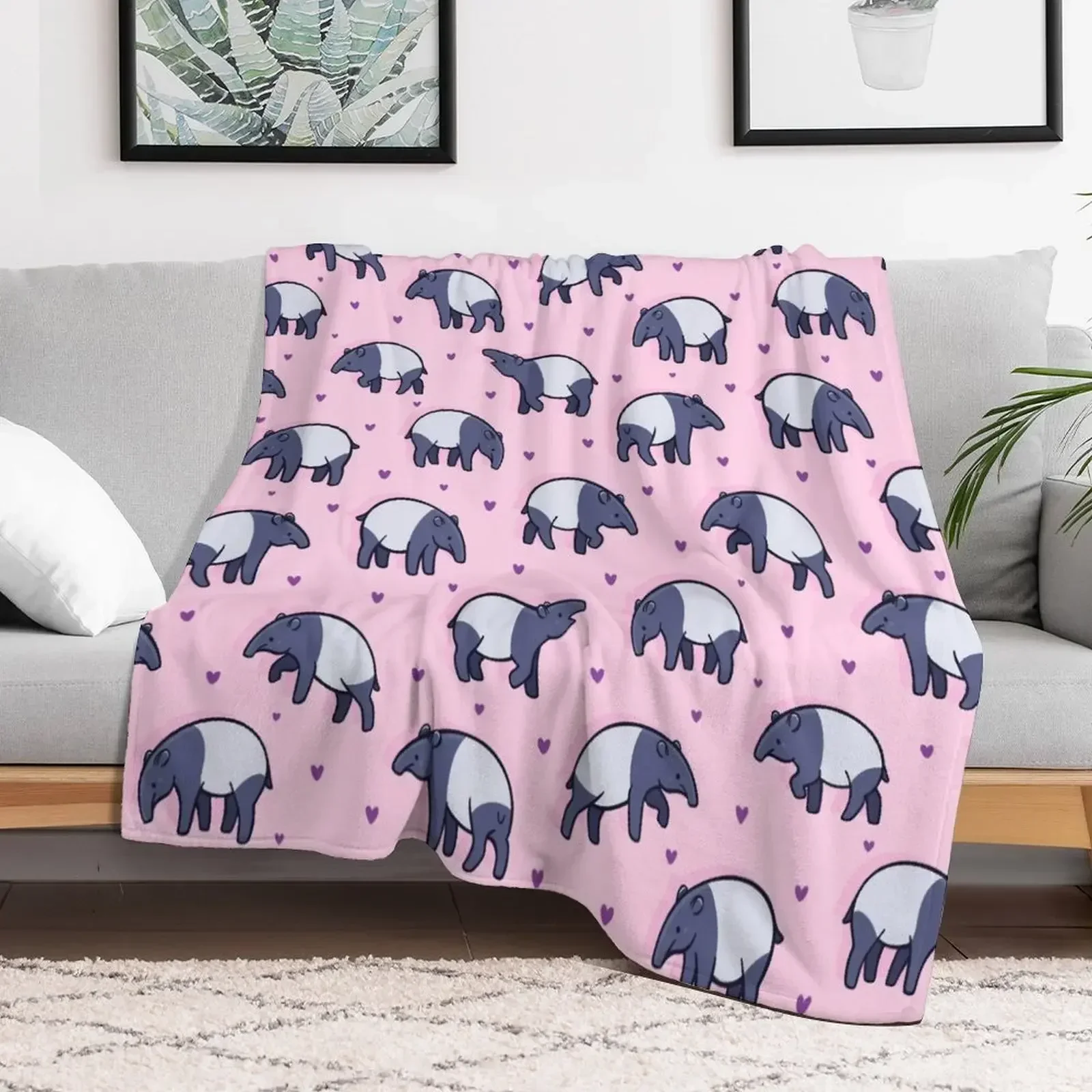 Tiny Tapirs Throw Blanket Warm Sleeping Bag Blankets