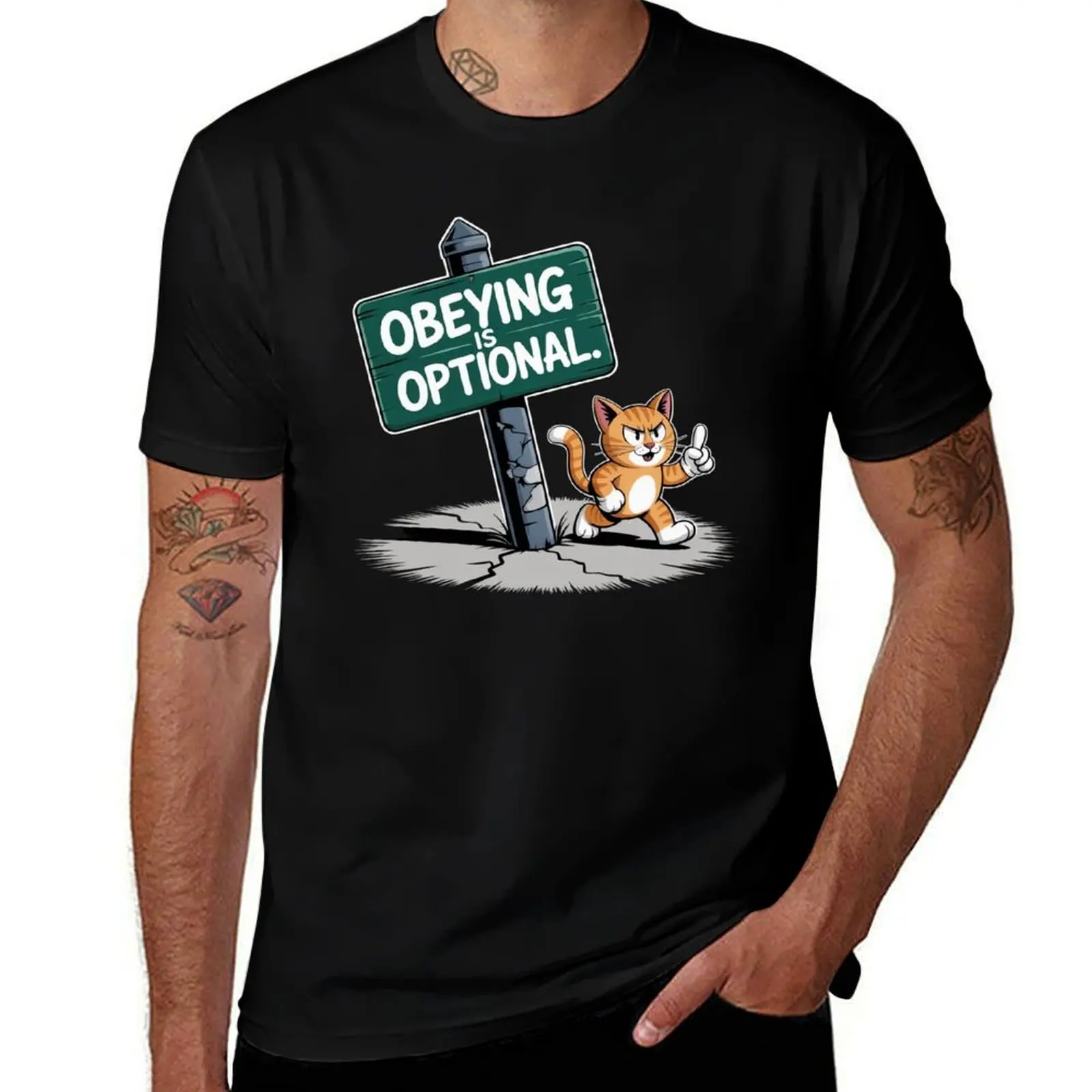 

I Will Not Yield To Disrespectful Men – Obeying Is Optional Cat Shirt T-Shirt Louboutins mens t shirt