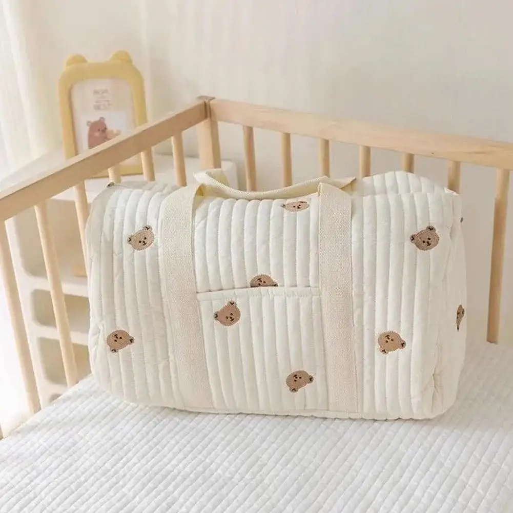 

Embroidered Mom Bag Storage Bag Large Capacity Mommy Lightweight Diagonal Multi-functional Handbag Fashion Bag Travel S5T8