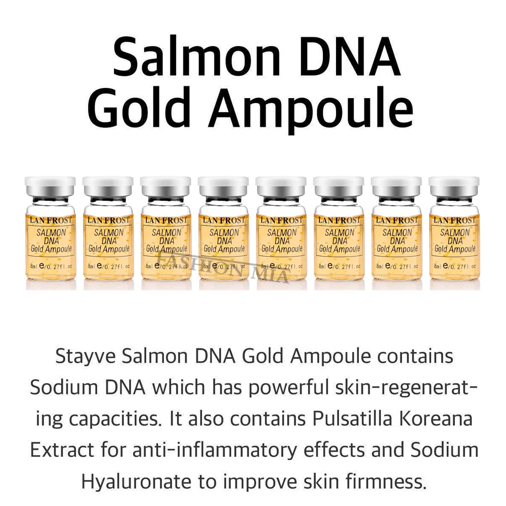 Korea 8ml Salmon DNA Gold Ampoule Skin Booster Serum BB Cream Beginner Starter Kit Face Skin Care Essence Foundation